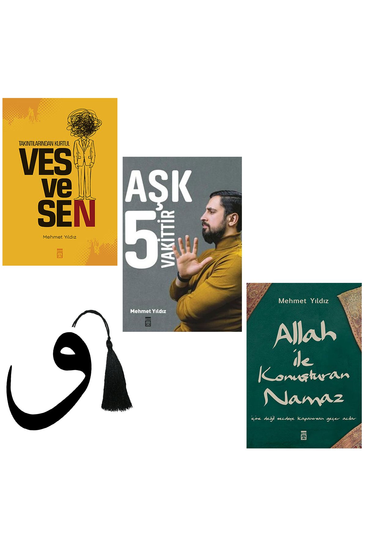 Timaş Yayınları Mehmet Yıldız - vesvesen - aşk 5 vakittir - Allah ile konuşturan namaz -yırtılmaz vav ayraç hediye