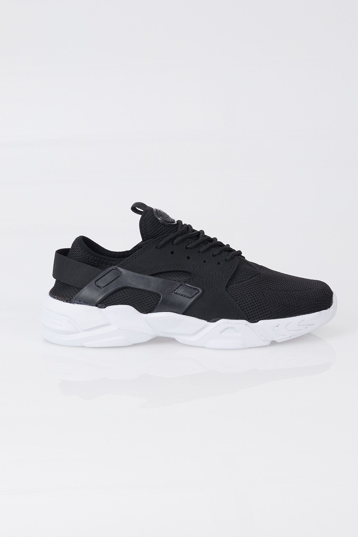 Tonny Black Unisex Siyah Beyaz Faylon Taban Nefes Alabilen Kumaş Rahat Kalıp Triko Sneaker