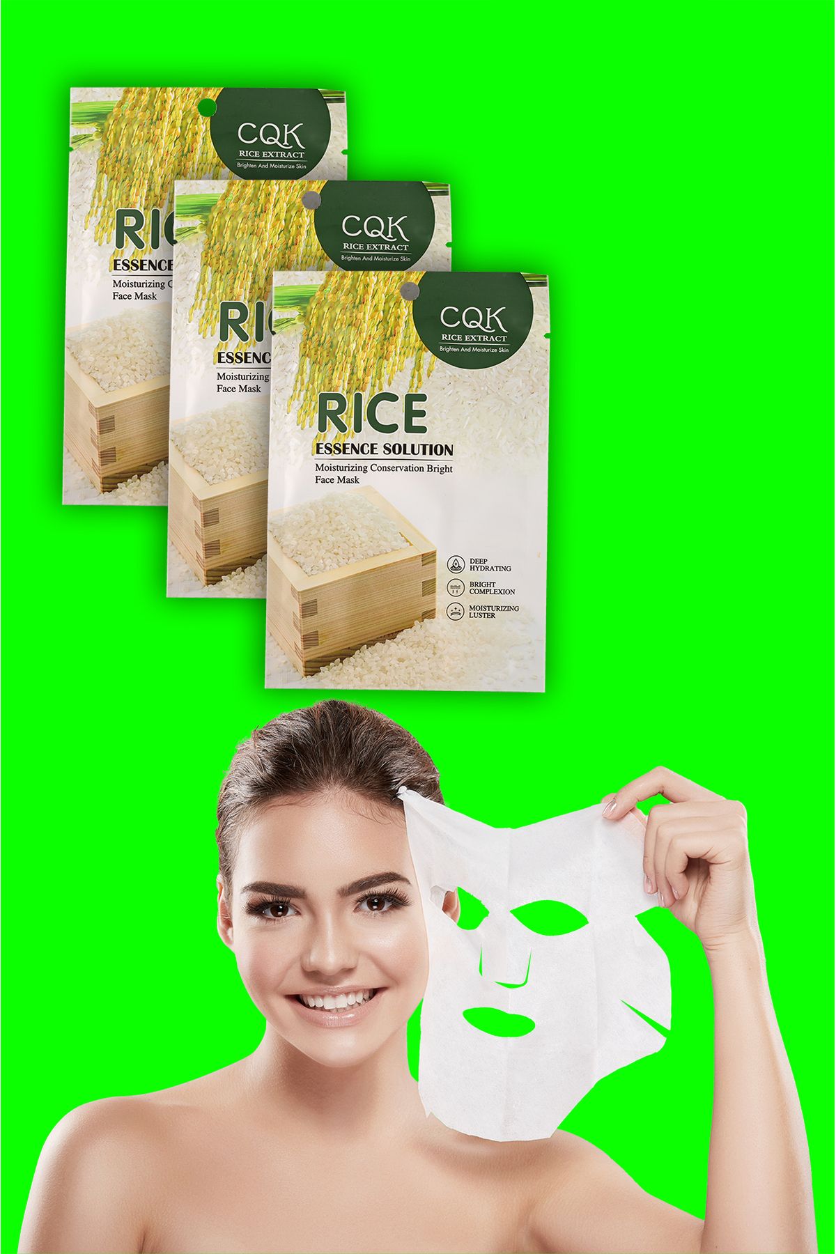 Alright 3 Adet Pirinç İpek Protein Özlü Ton Eşitleyici Pirinç Yüz Maskesi Rice Mask 30ML XLM0182
