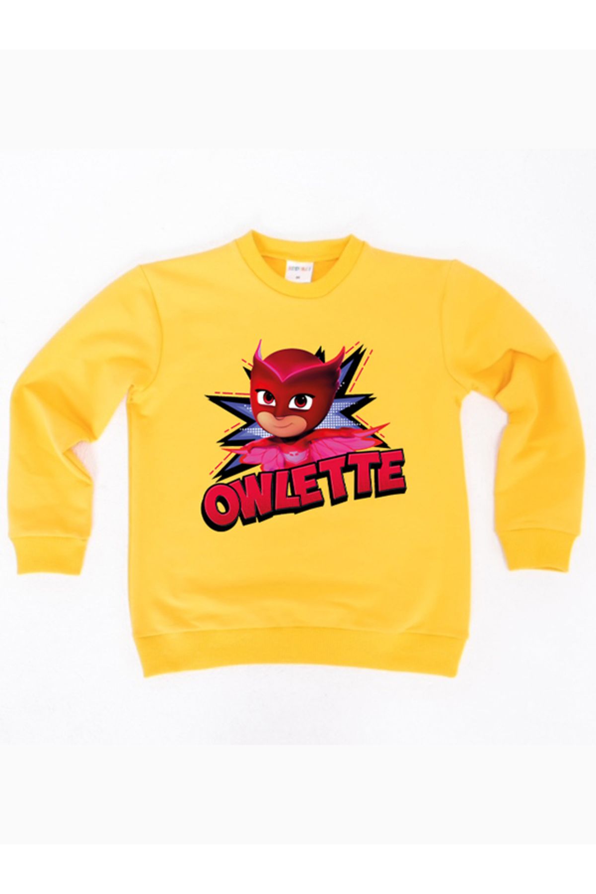 PJ Masks Pj maskeliler Owlette baskılı pamuklu kumaş çocuk sweatshirt