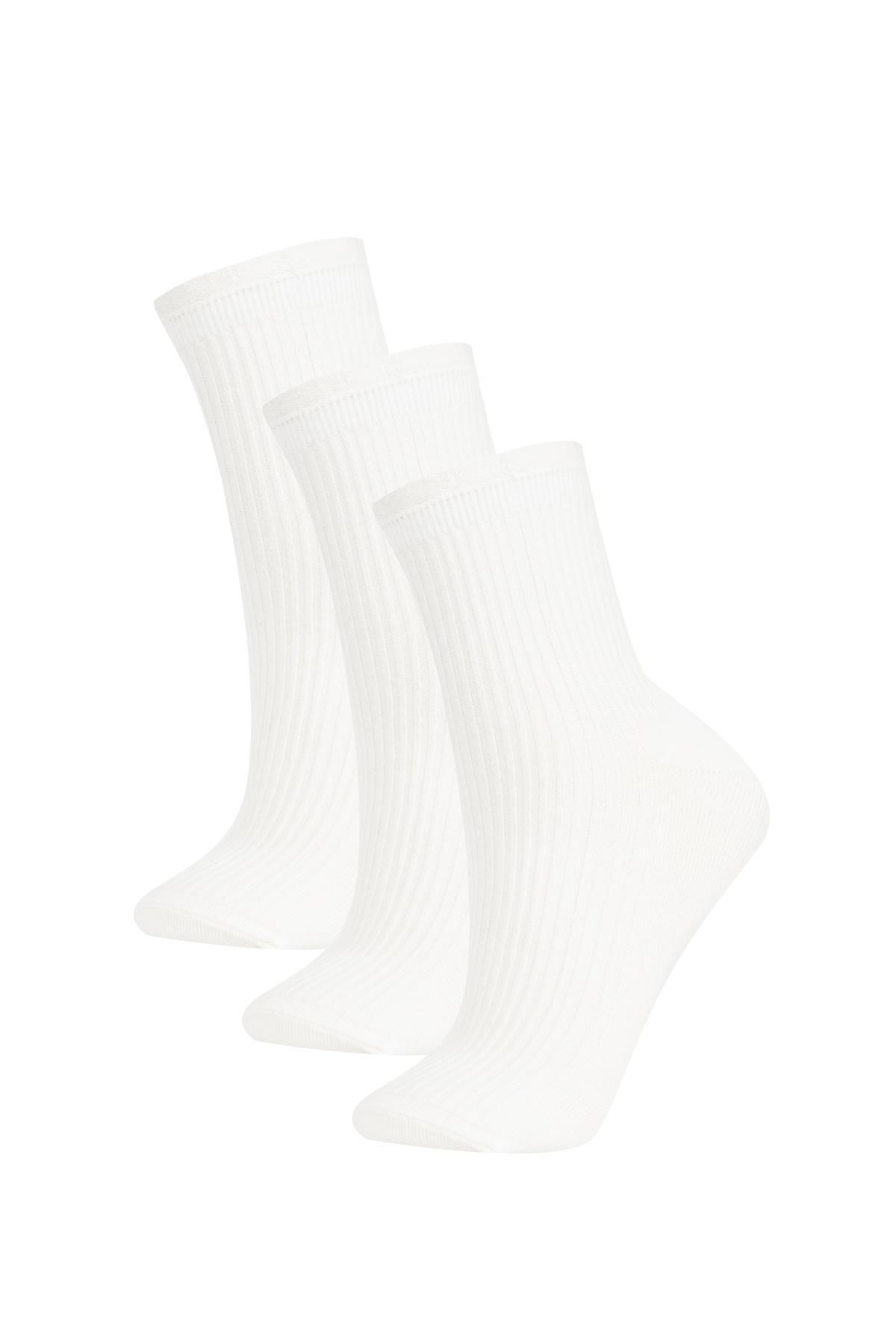Defacto Kadın 3'lü Pamuklu Soket Çorap