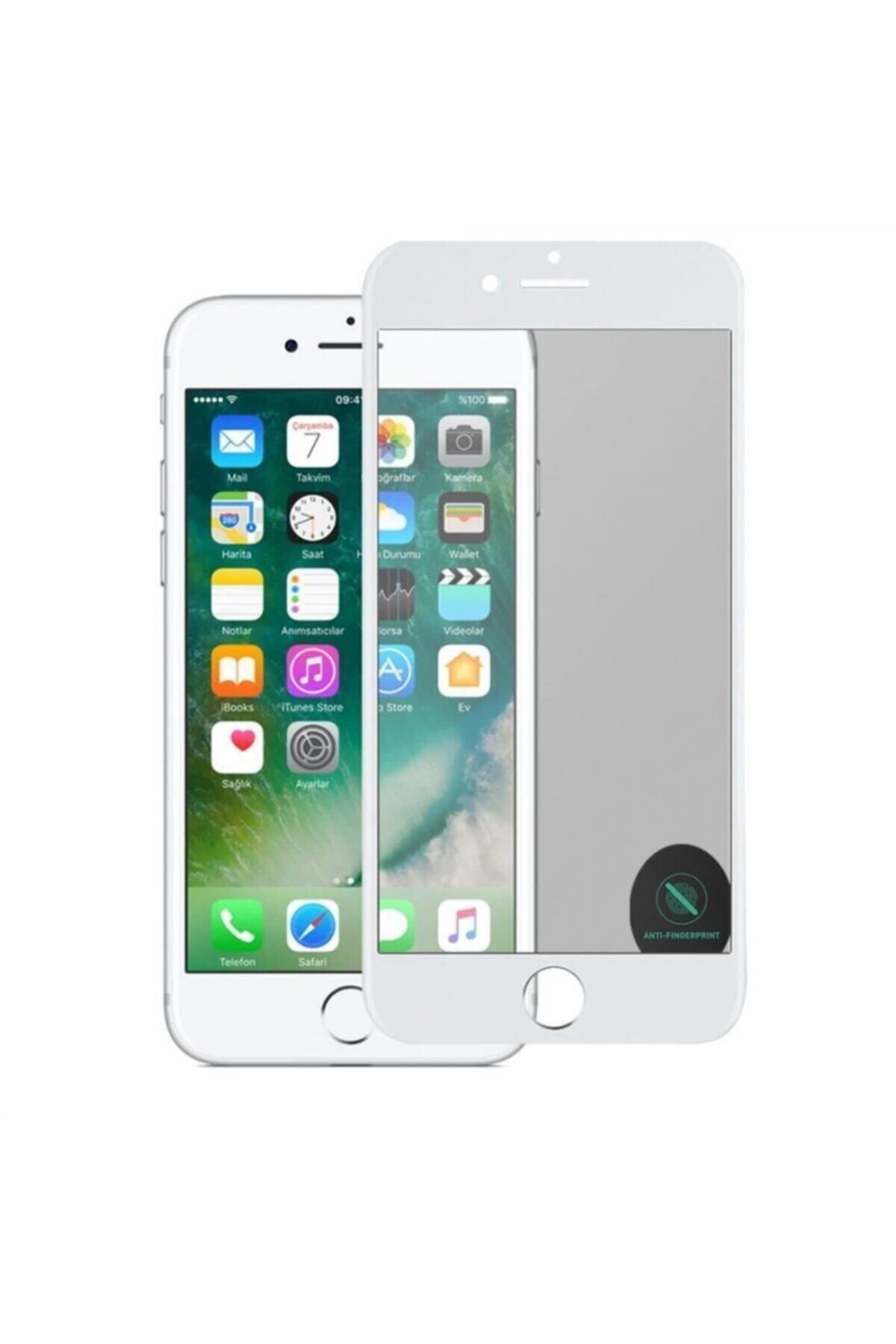 Mislina Iphone 7plus/8plus Mat Seramik Tam Kaplama Ekran Koruyucu Beyaz