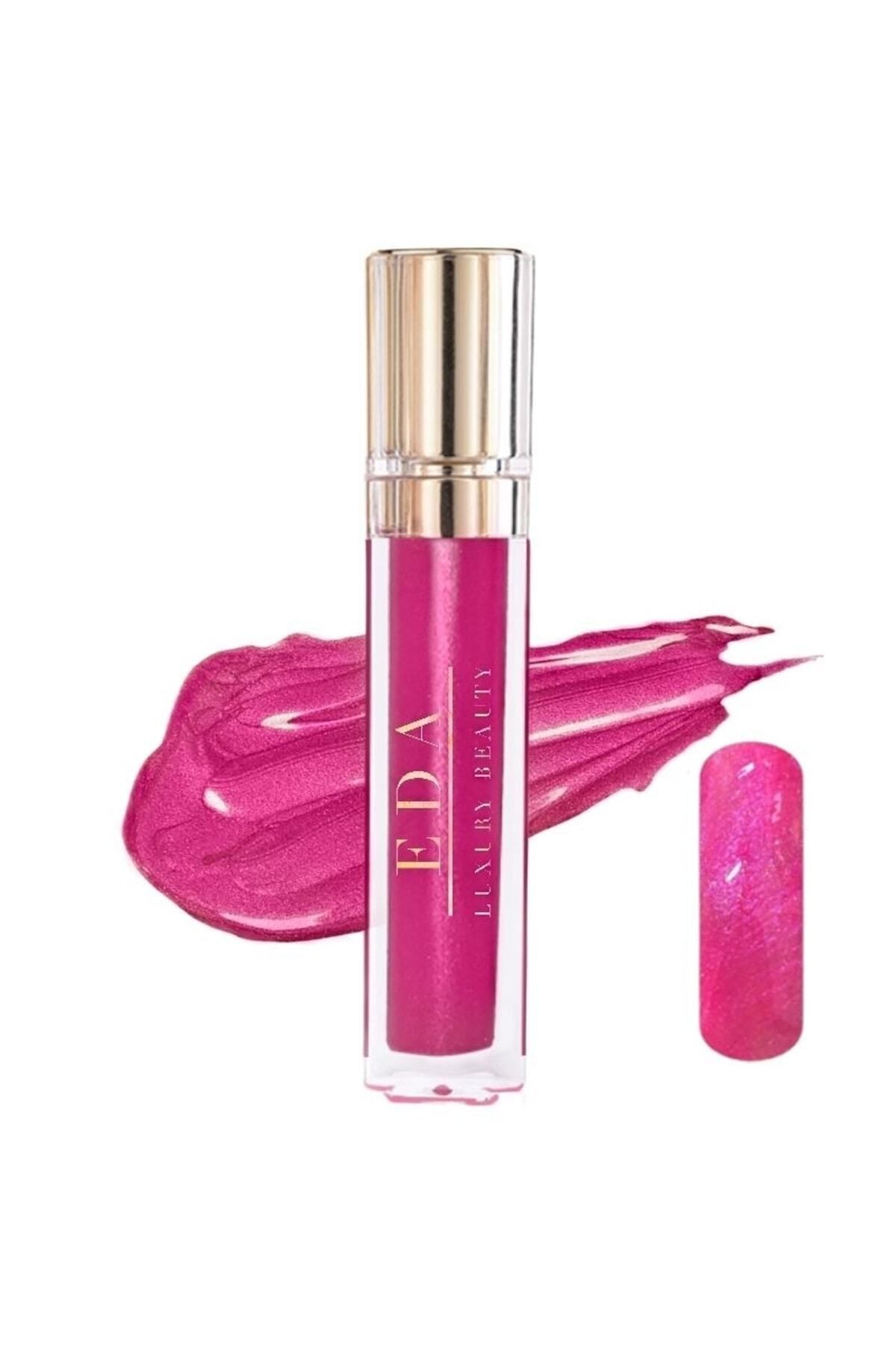 EDA LUXURY BEAUTY Pink Bomb Pembe Simli Dudak Parlatıcısı Lipstick Vegan Parlak Hacimli Ruj Diamond Shine Lip Gloss