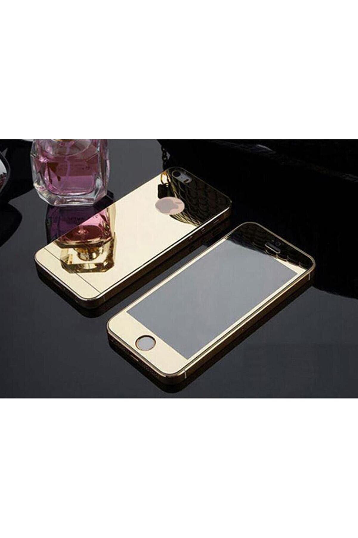 Remax Iphone 5 5s Için Ön/arka Mirror Aynalı Ekran Koruyucu Tamperli Cam Gold Renk