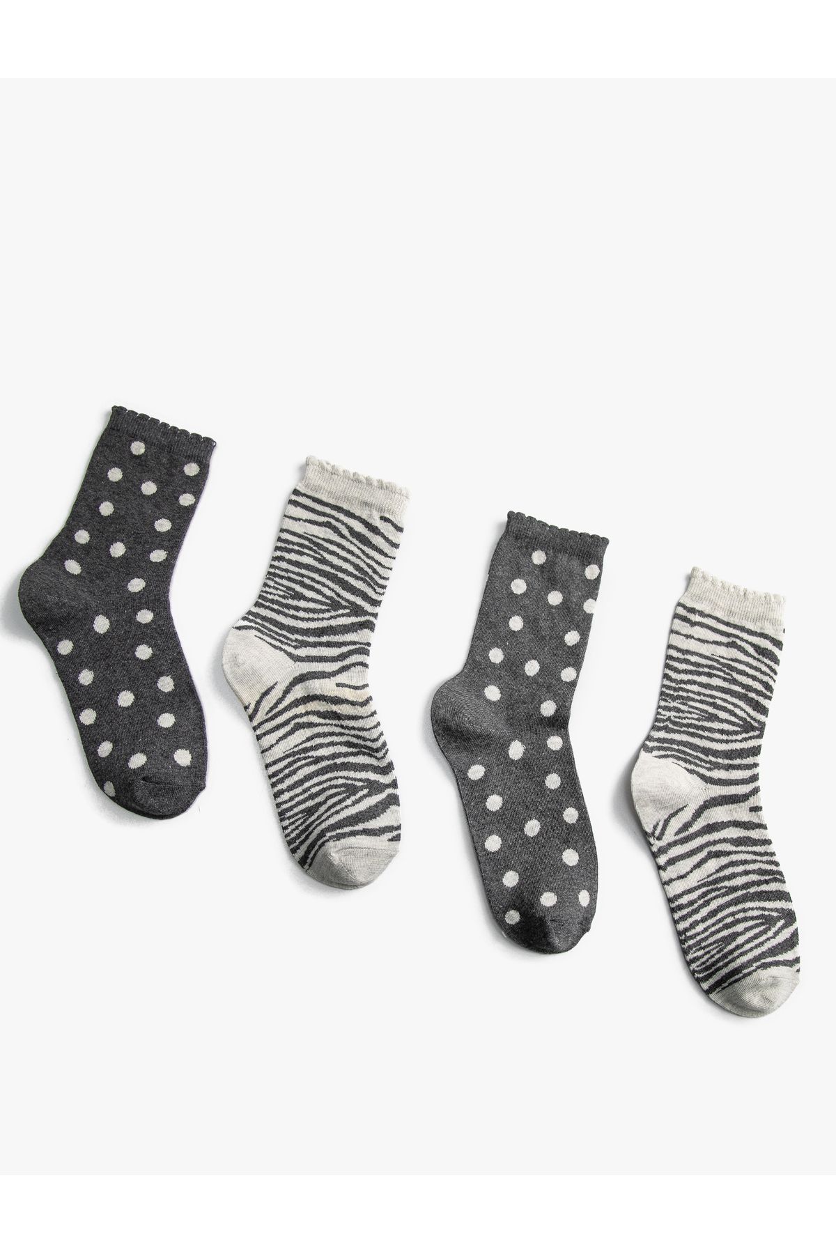Koton 2'li Soket Çorap Seti Zebra Desenli