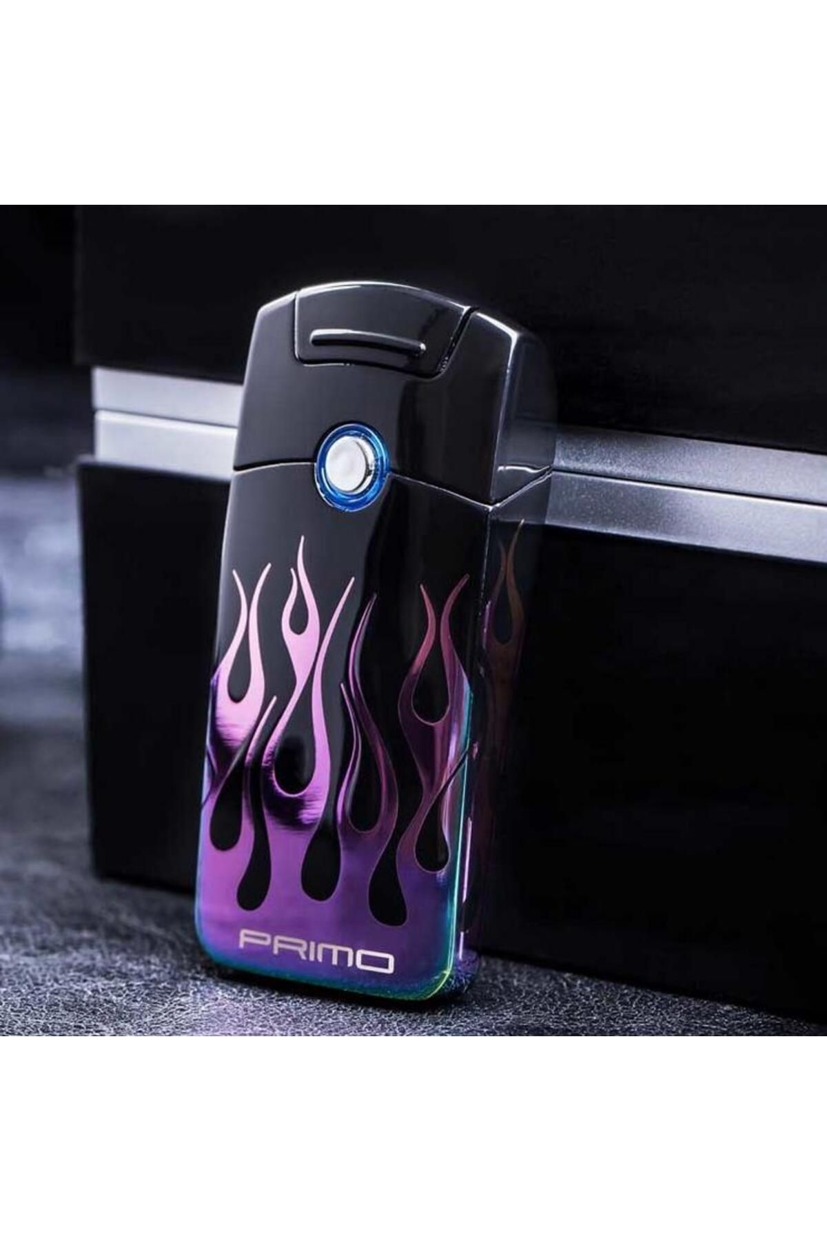 Primo Darbeli Ark Plazma Rüzgar Çakmağı Alevsiz Usb Şarjlı Elektrikli Purple Flame