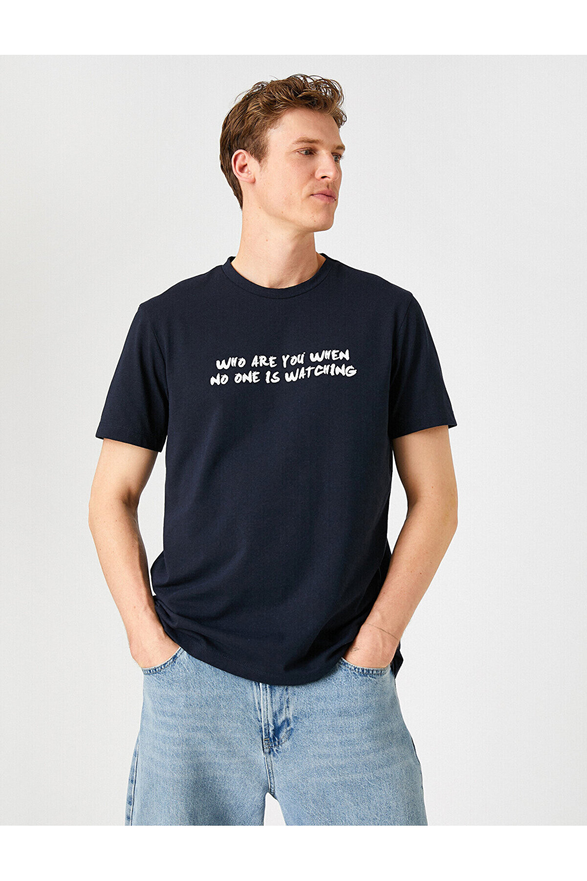 Koton Oversize Slogan Baskılı Tişört