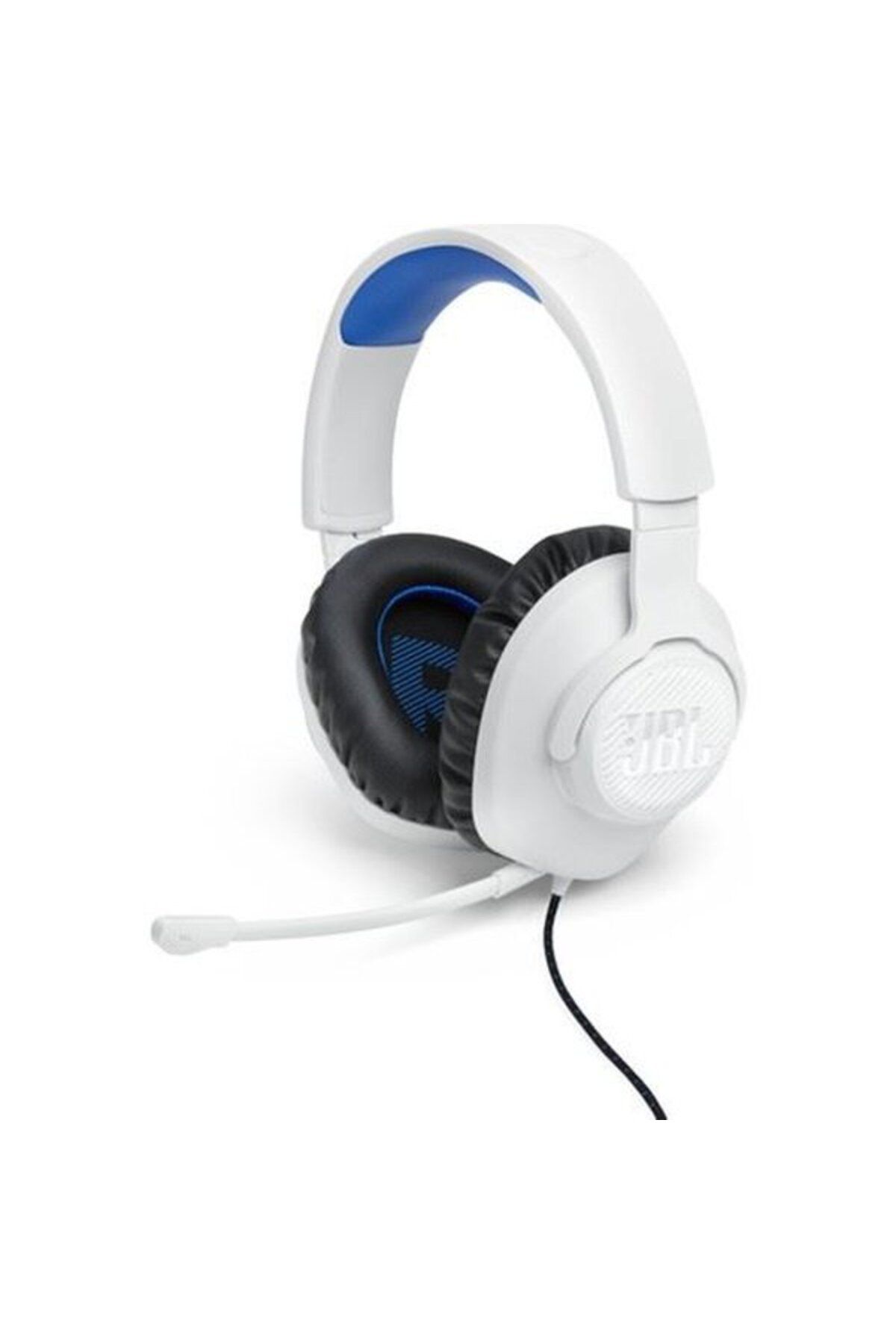 JBL Quantum 100 Play Station Kablolu Gaming Oyuncu Kulak Üstü Kulaklık - Beyaz Mavi