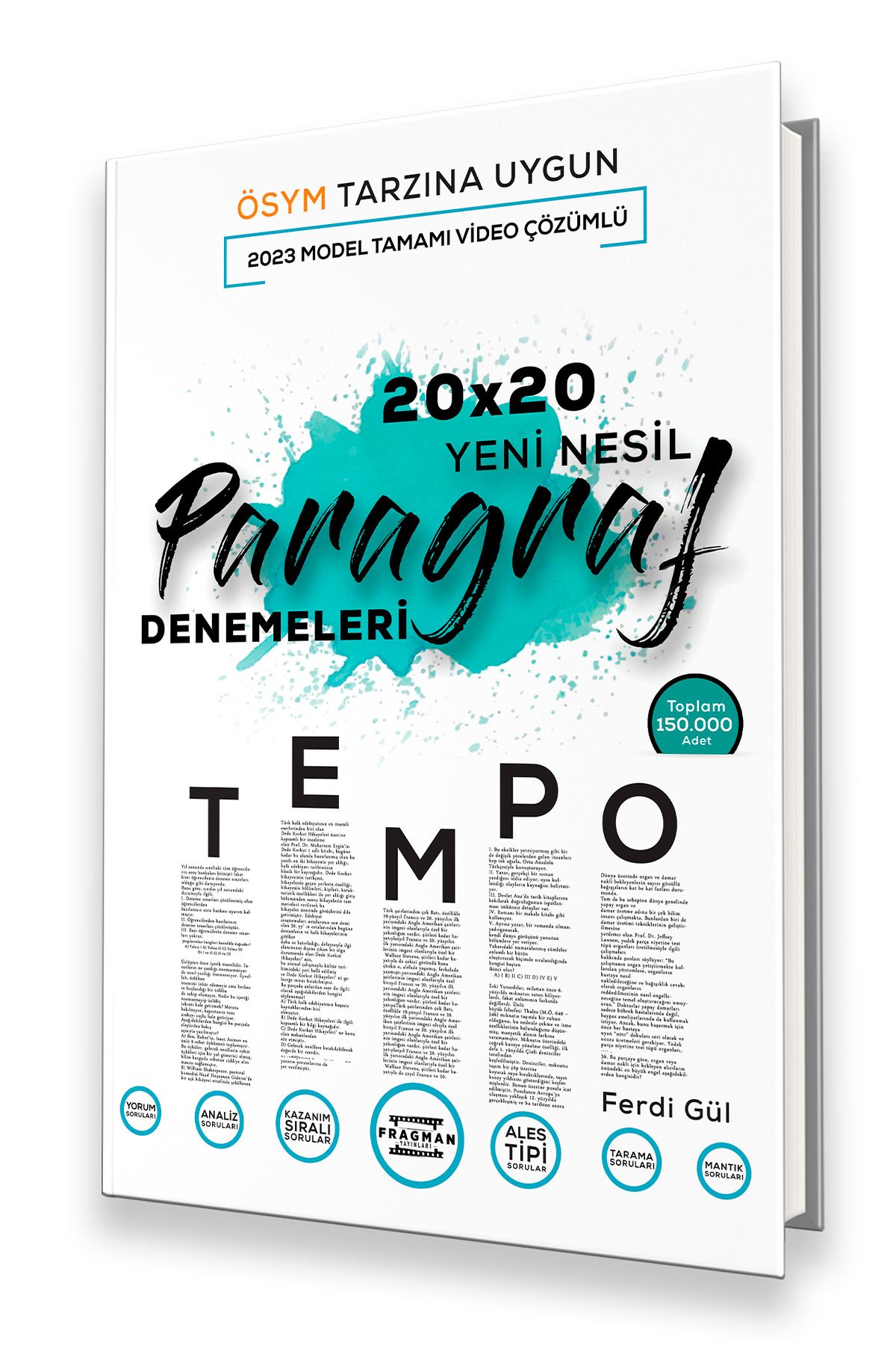 Fragman Yayınları 2024 Tyt Tempo Yeni Nesil Ösym Tipi 20x20 Paragraf Denemeleri Tamamı Çözümlü