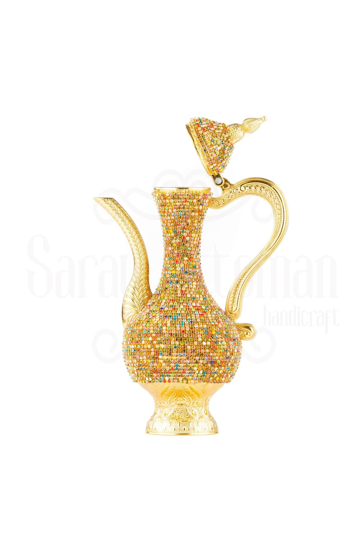 Saray Ottoman Renkli Taşlı Zemzem Ibrik Sürahisi Payitaht Büyük Altın