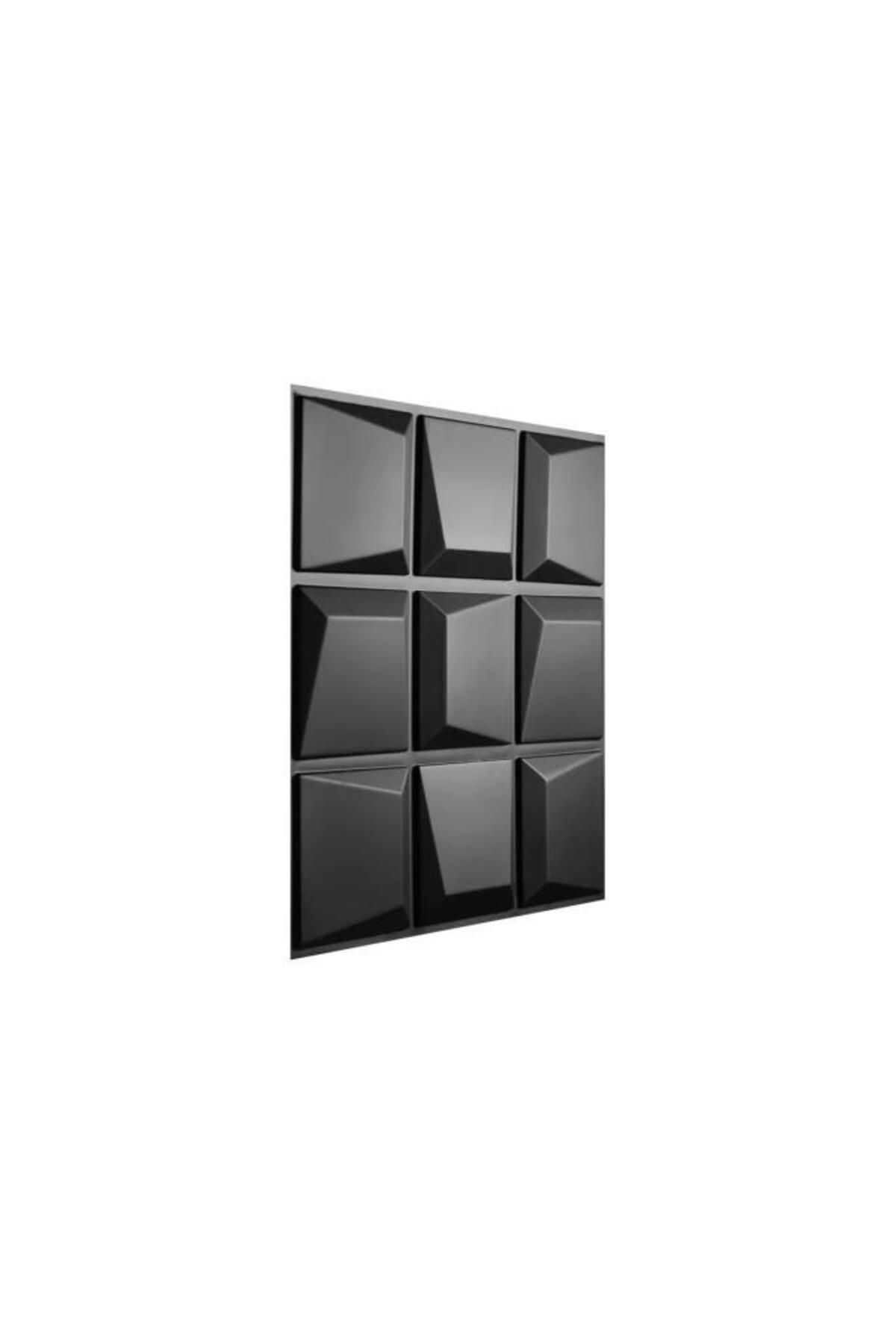 Renkli Duvarlar 50x50cm 1 Adet Yıkanabilir 3D Yapışkanlı Siyah Geometrik Desen Boyanabilir Duvar Paneli Kağıdı ABS