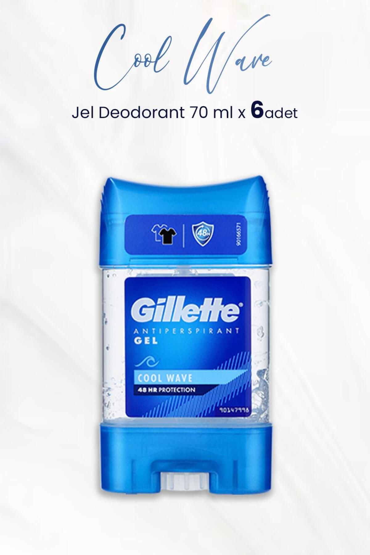 Gillette Antiperspirant Gel Cool Wave 70 ml X 6 Adet