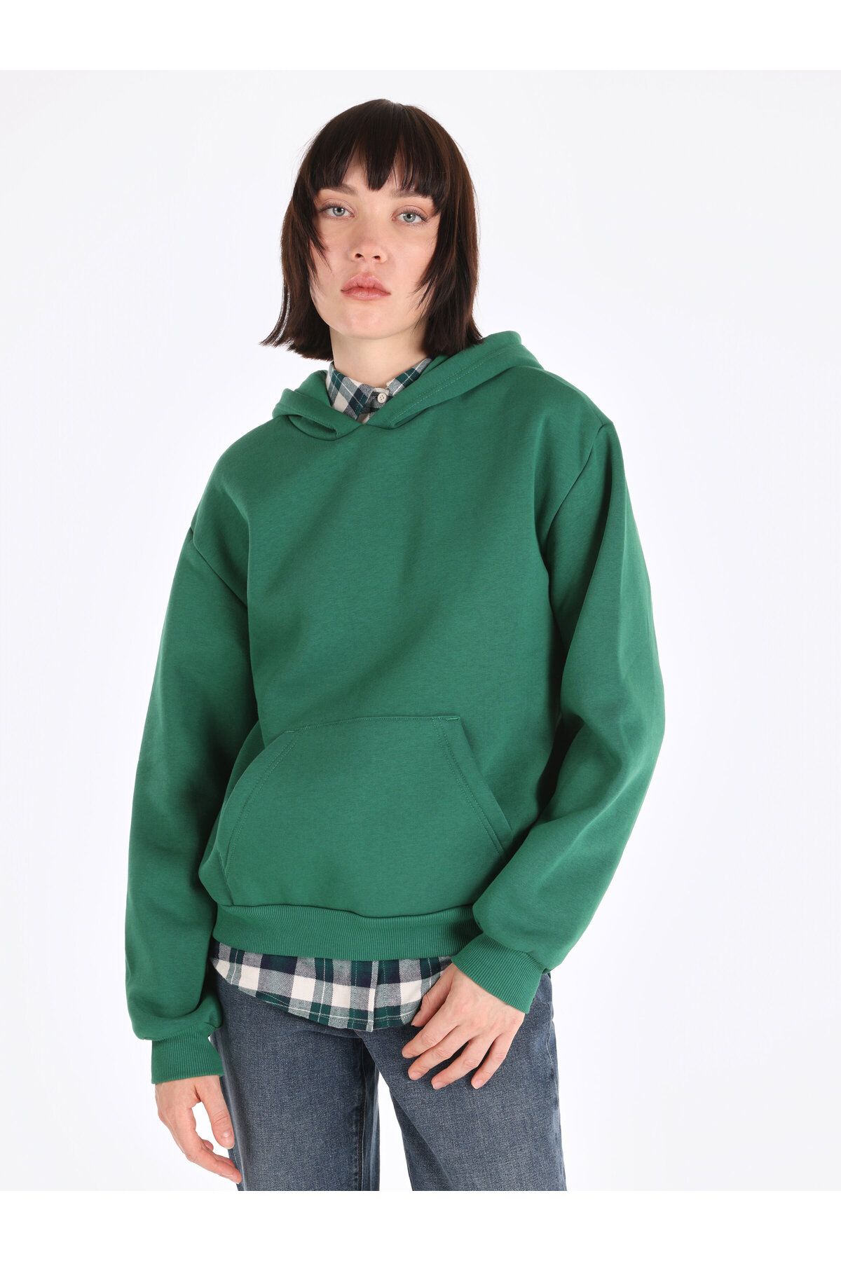 Colin’s Regular Fit Kapüşonlu Yeşil Kadın Sweatshirt