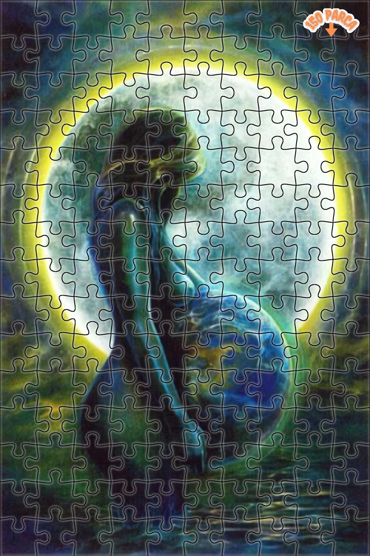Teona Ahşap Hamile Kadın Spiritüel Modern Sanat Çift Katlı Çerçeveli Asılabilir Ahşap Puzzle 150 PARÇA 20X30