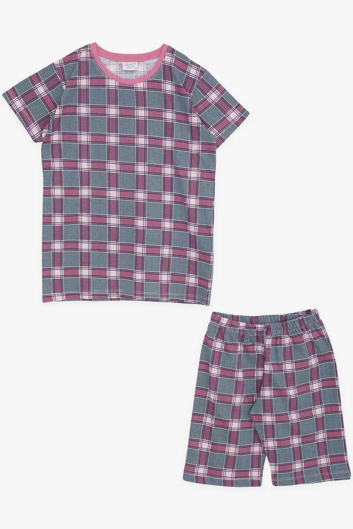 Breeze Kız Çocuk Şortlu Pijama Takımı Ekose Desenli 10-14 Yaş, Karışık Renk