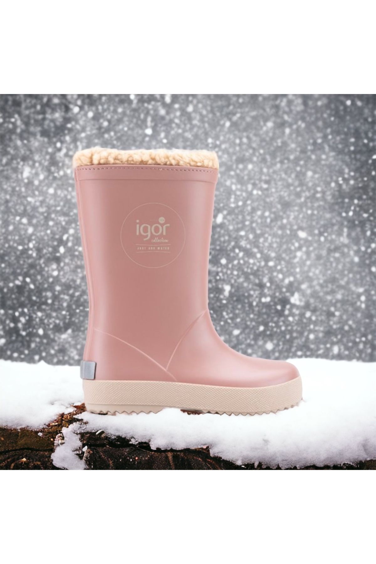 IGOR W10207 Splash unisex çocuk içi kürklü kar botu , yağmur çizmesi , kaymaz taban