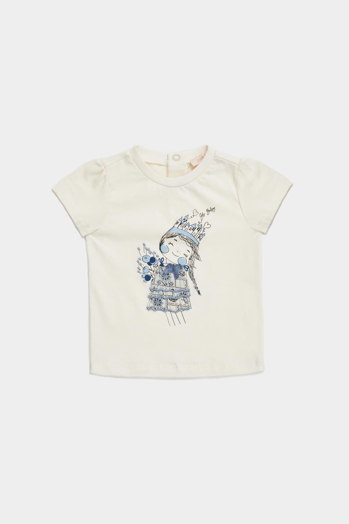 GB Baby Bg Store Kız Bebek Ekru Tshirt 23pssbg2510