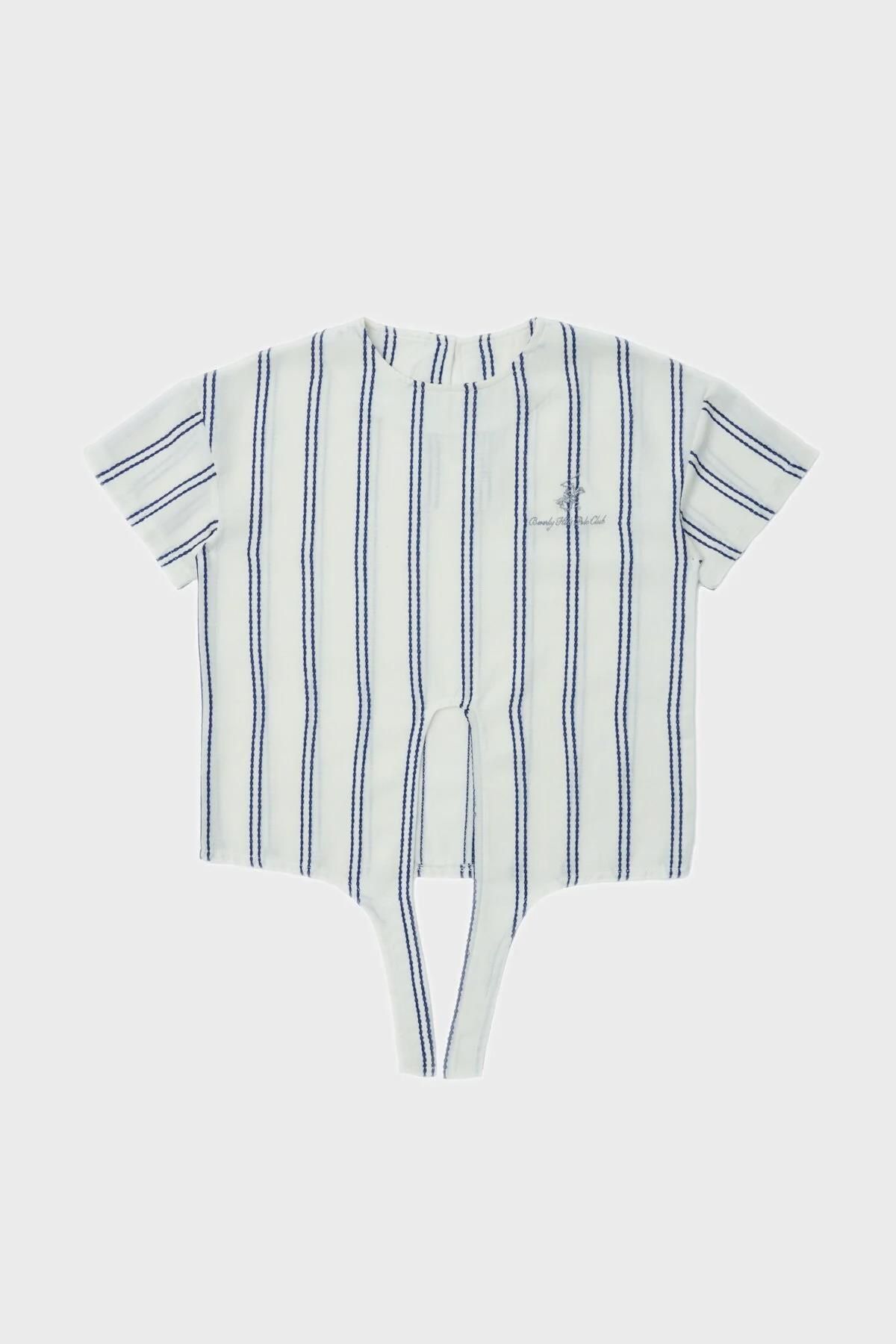 Beverly Hills Polo Club Bg Store Kız Çocuk Çizgili T-shirt 23ss2bhg531