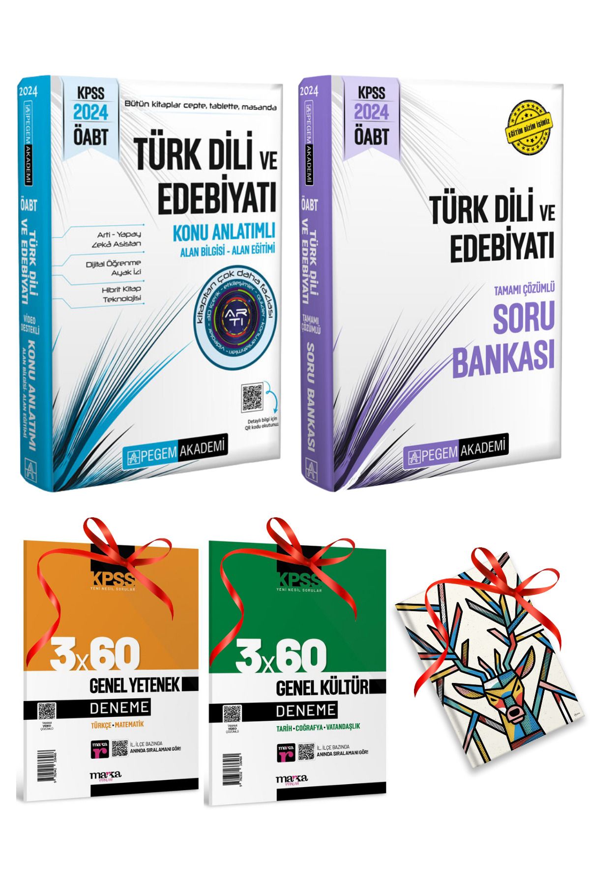 Pegem Akademi Yayıncılık 2024 KPSS ÖABT Türk Dili ve Edebiyatı Konu Anlatımı ve Soru Bankası Seti (Deneme ve Defter Hediyeli)