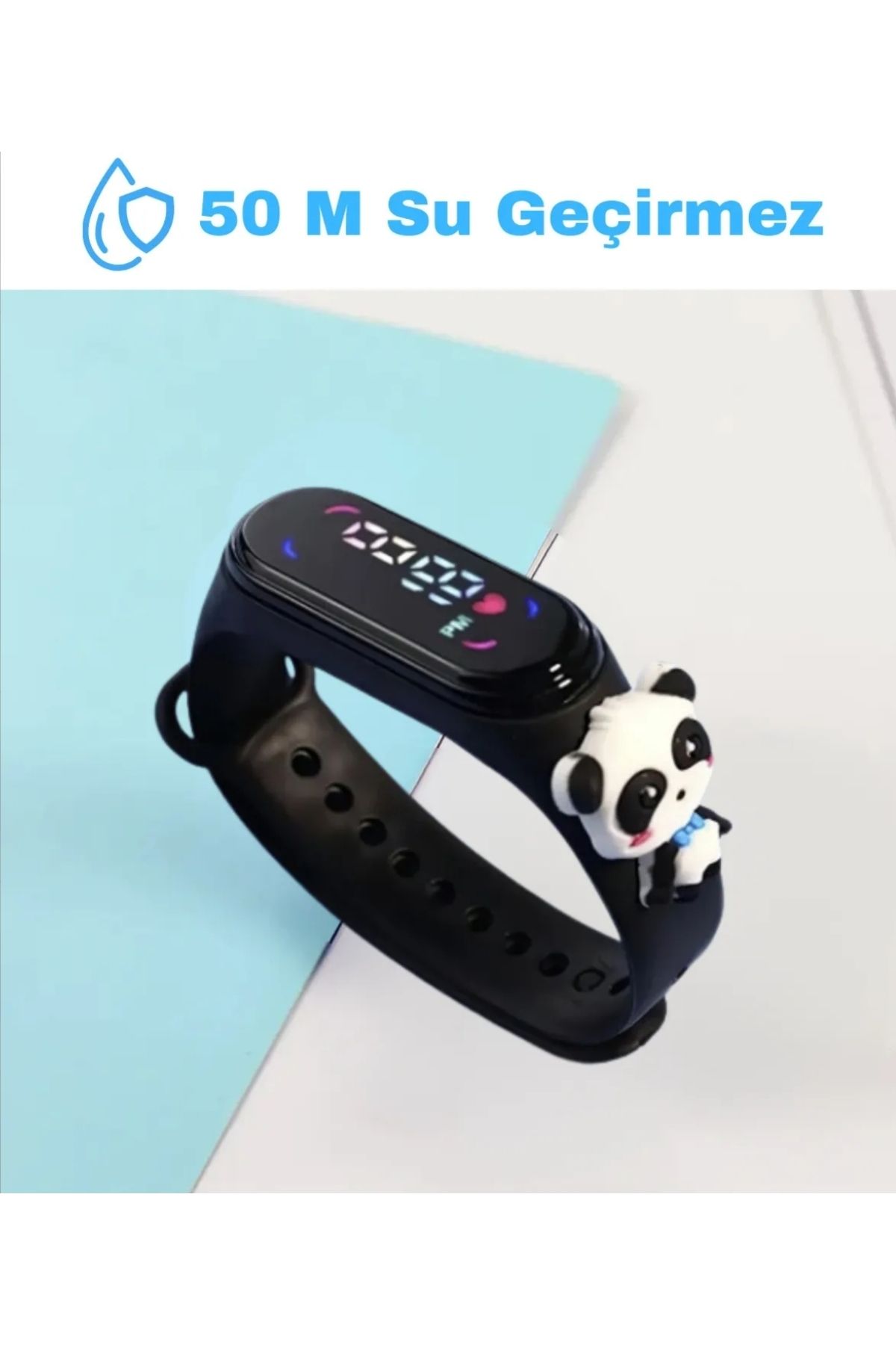 G-Sport POLO Panda Figürlü Su Geçirmez Dokunmatik Led Ekranlı Dijital Çocuk Ve Genç Kol Saati