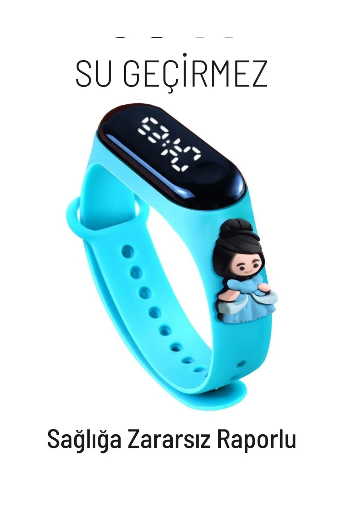 G-Sport POLO Prenses Figürlü Su Geçirmez Dokunmatik Led Ekranlı Dijital Çocuk Ve Genç Kol Saati (Mavi)