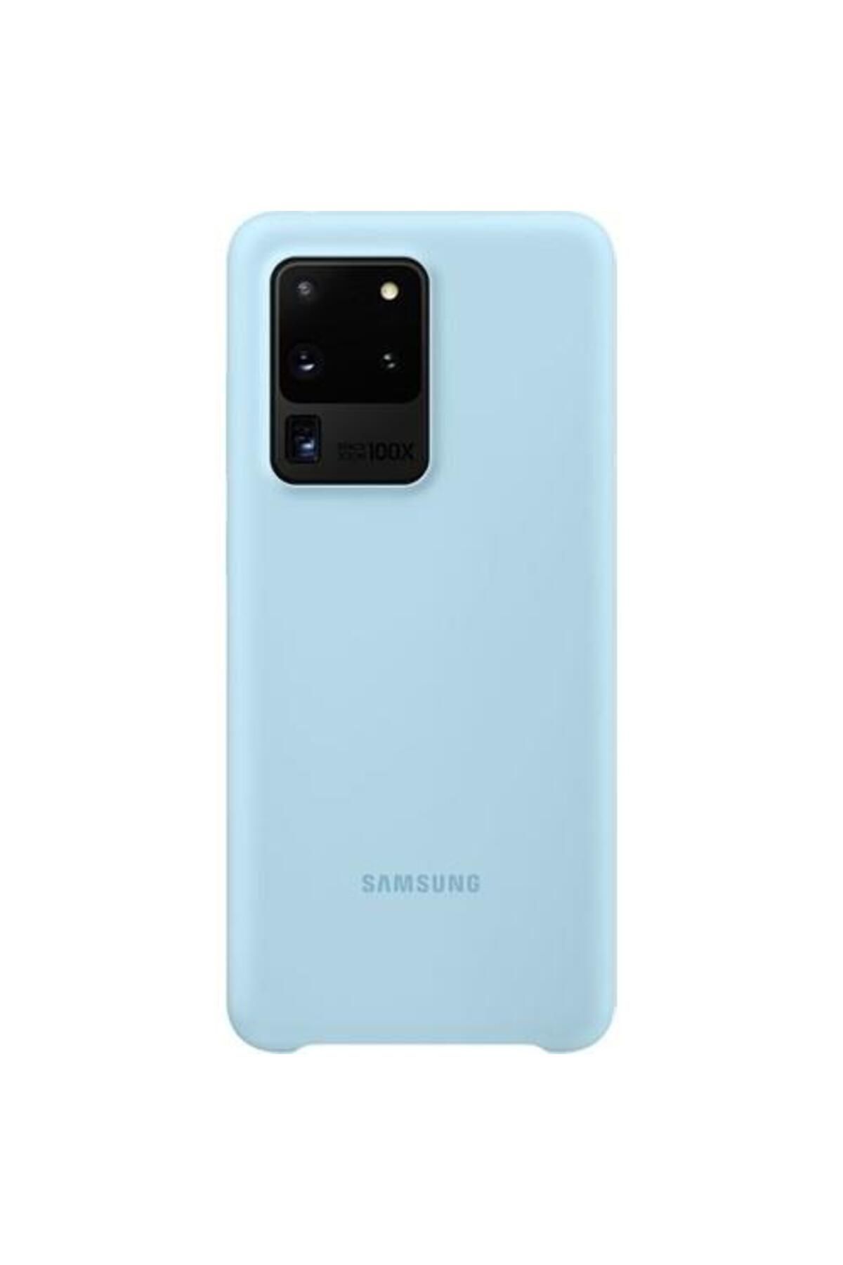 Samsung Galaxy S20 Ultra Ile Uyumlu Silikon Kılıf Mavi Ef-pg988tlegww