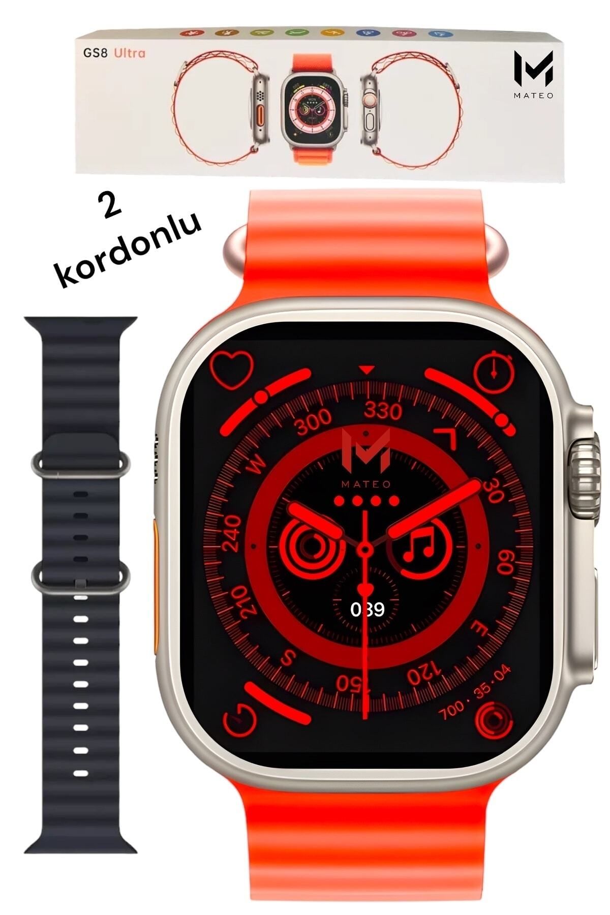 MATEO Akıllı Saat Gs8 Ultra Watch 8 Ultra 2.02 inch Hd Space Alumınum Case