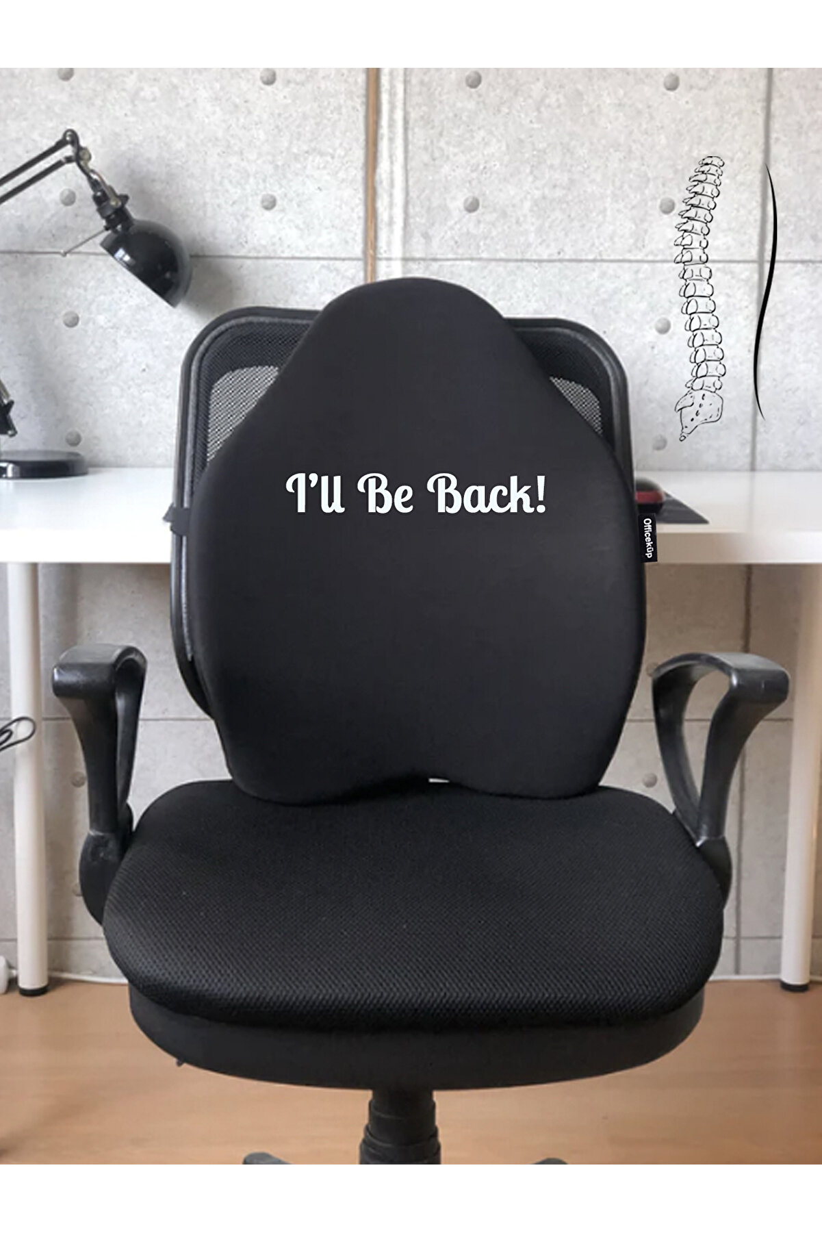 Officeküp X-Large Visco Bel Destek Gamer Oyuncu Koltuk Yastığı - Siyah illbeback_gumus