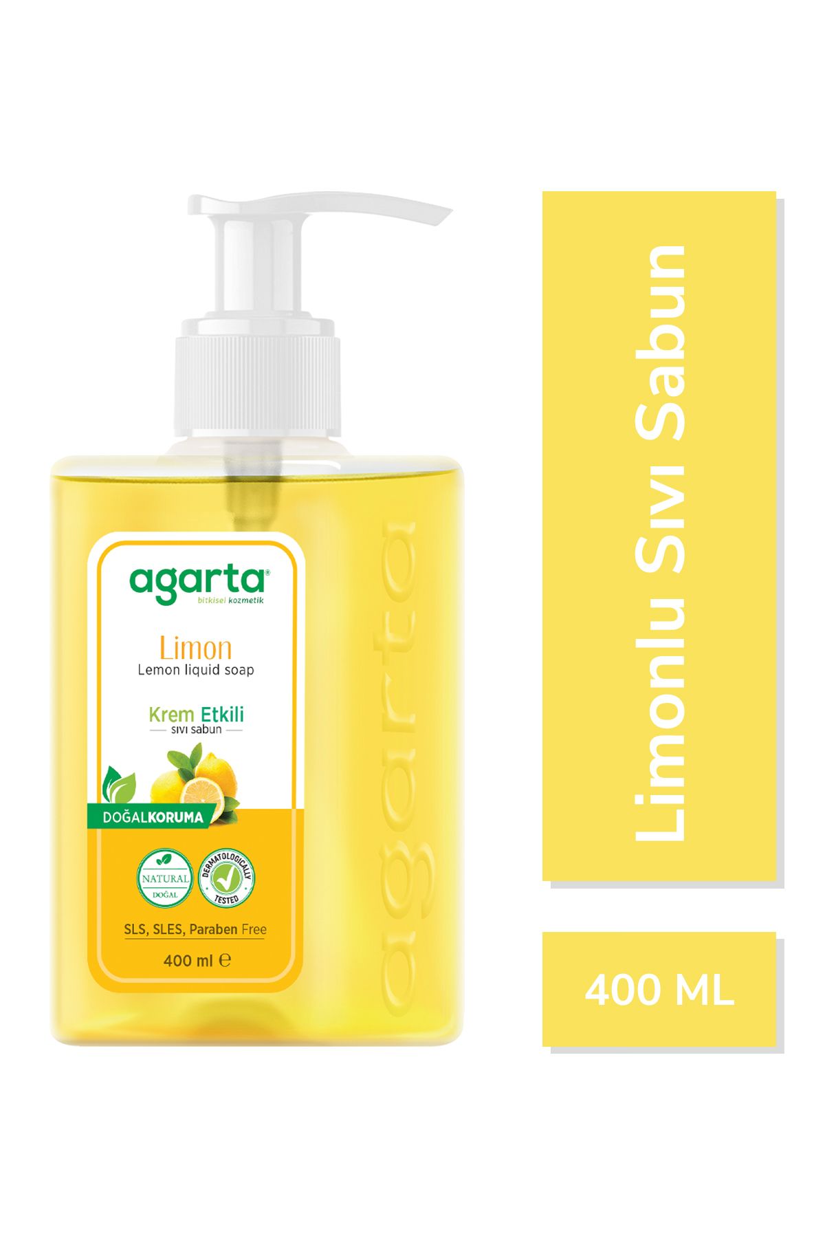 Agarta Doğal Krem Etkili Sıvı Sabun Limon 400 ml