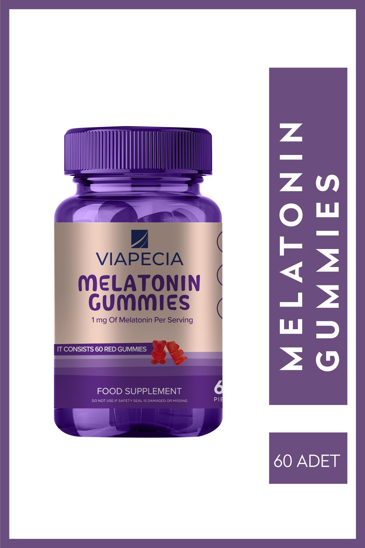 Viapecia Melatonin 1 mg Gummies 60 Adet Kaliteli & Düzenli Uyku