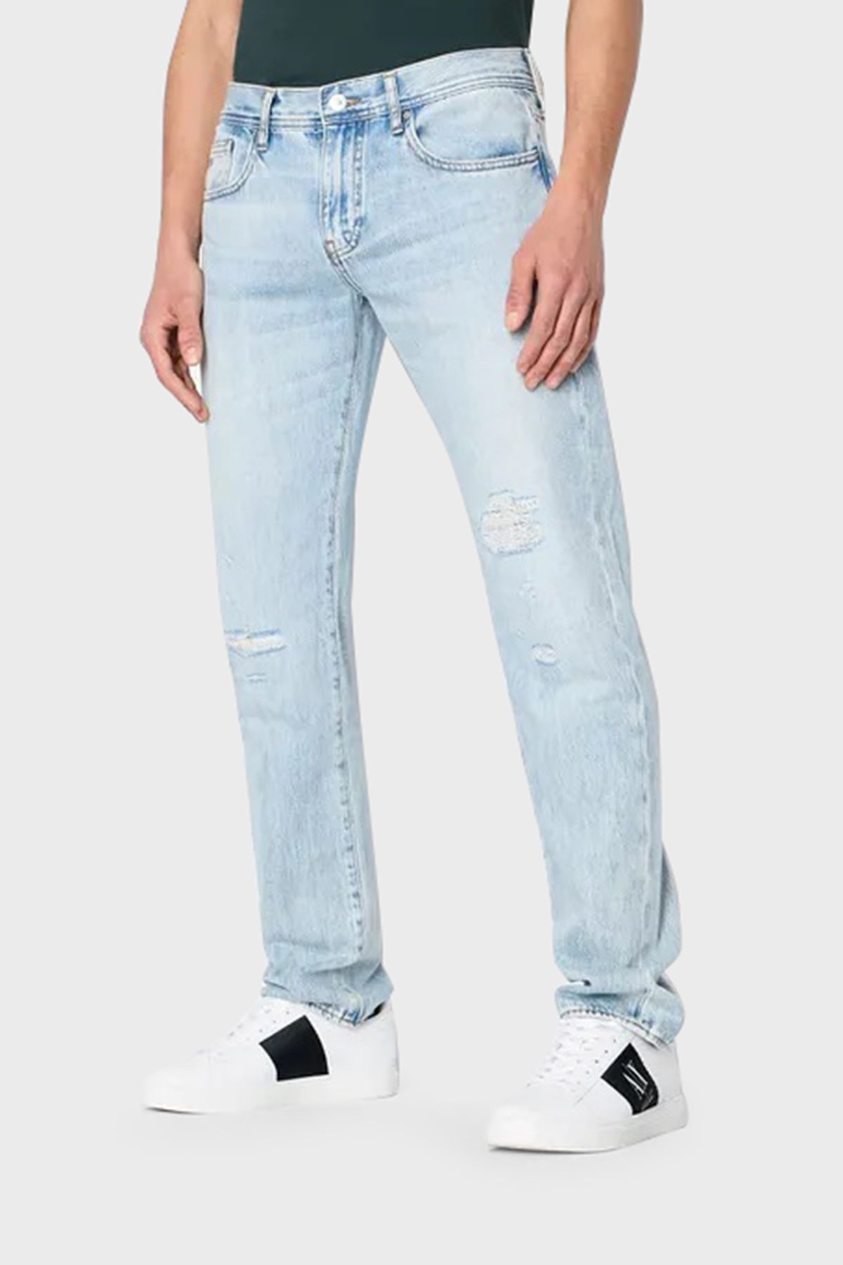 Armani Exchange J13 Yırtık Detaylı Organik Pamuklu Slim Fit Jeans Erkek KOT PANTOLON 3RZJ13 Z1S5Z 15