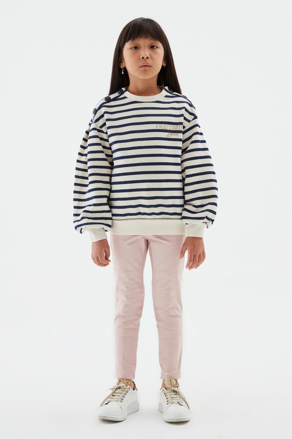 FRACOMINA Bg Store Kız Çocuk Kırık Beyaz Sweatshirt 22fw0fm0264