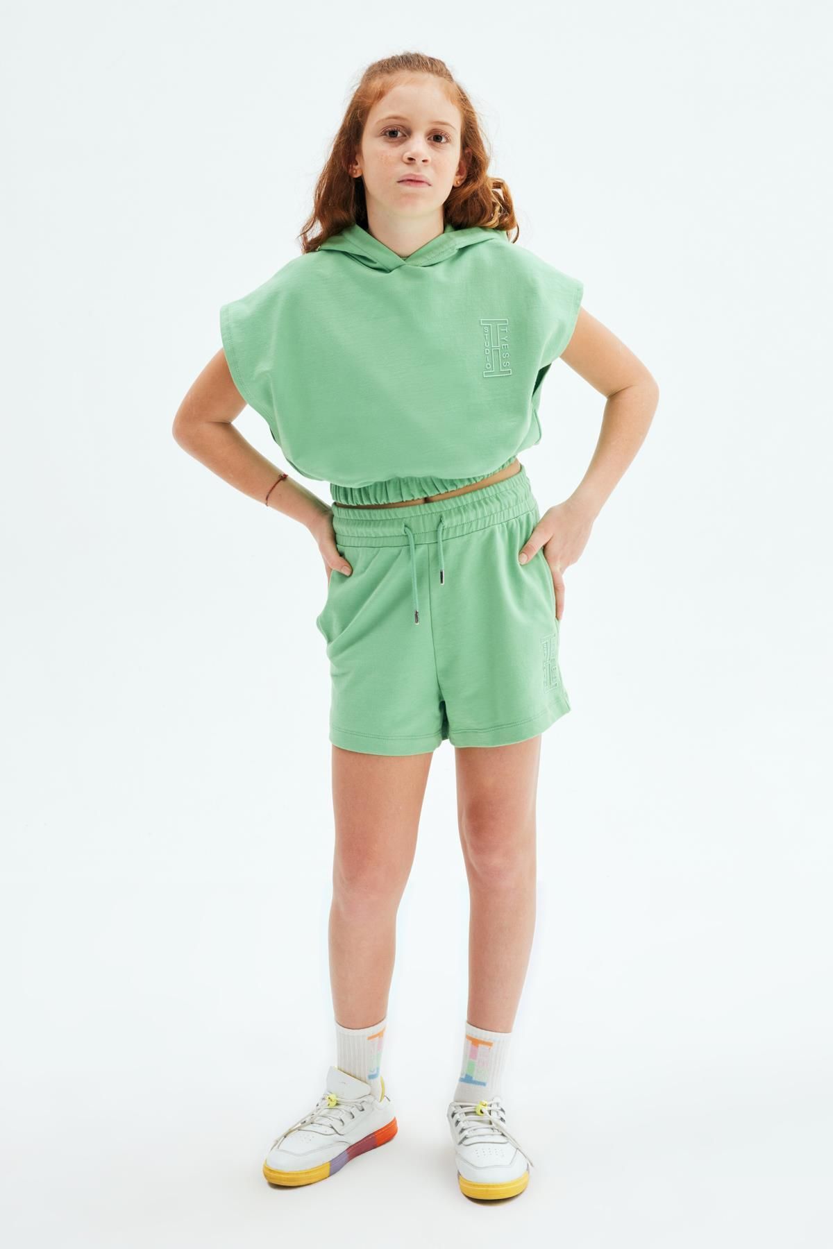 Tyess Bg Store Kız Çocuk Yeşil Sweatshirt 23psstj4406