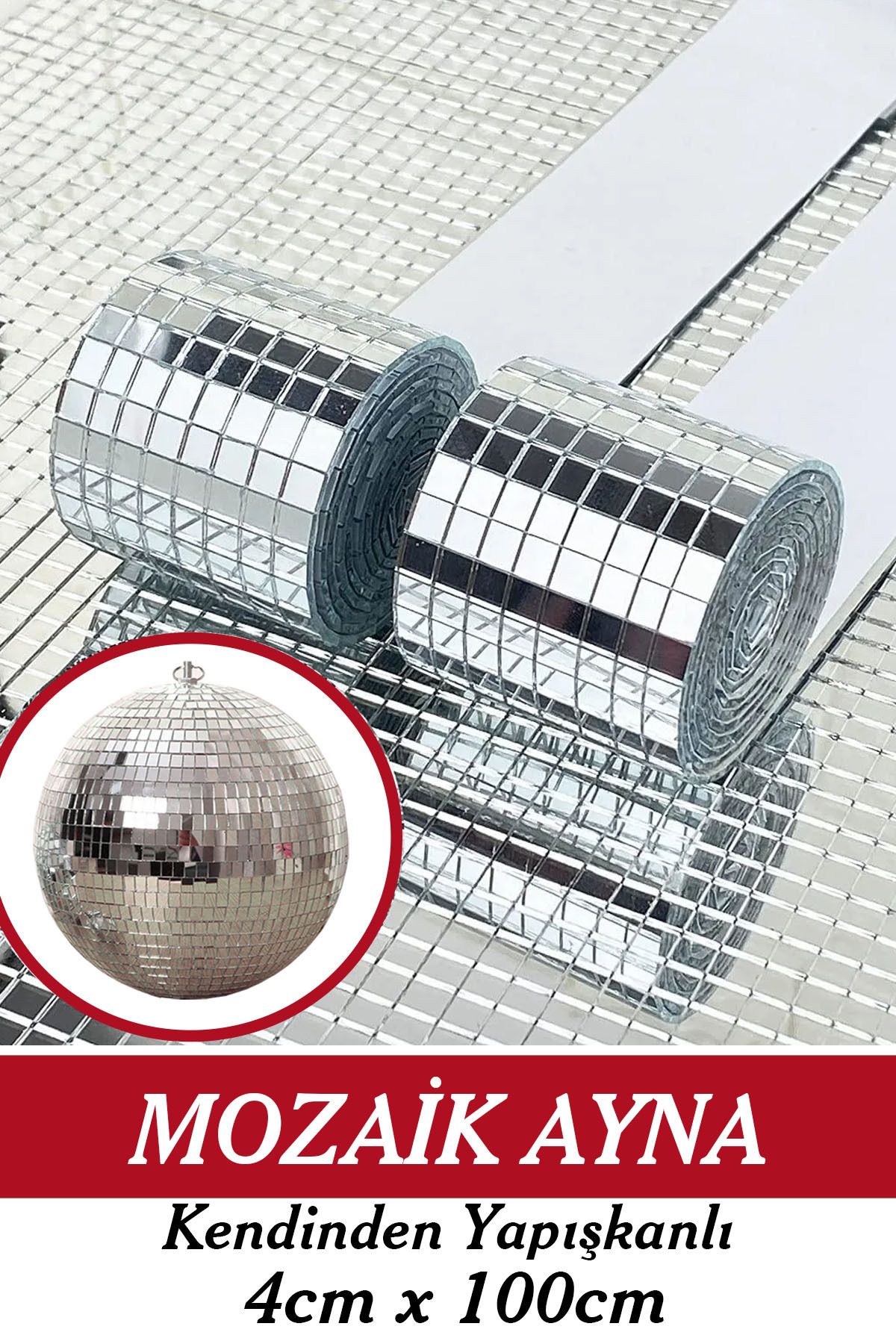 Vox Art Mini Mozaik Ayna,5x5 mm 1600 adet Kendinden Yapışkanlı Levha