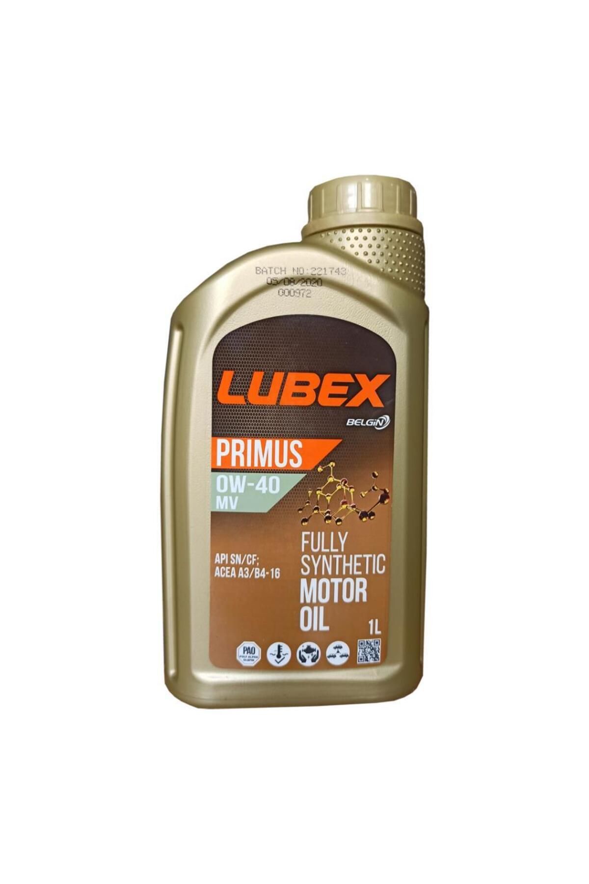 Lubex Primus Mv 0w-40 1 Lt Tam Sentetik Motor Yağı