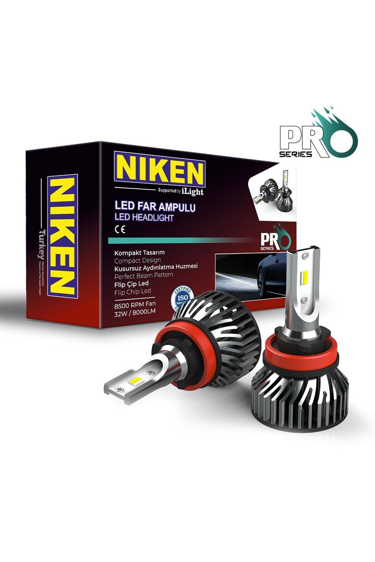 Niken H9 Led Xenon Far Aydınlatma Seti Şimşek Etkili Niken Pro 8000lm