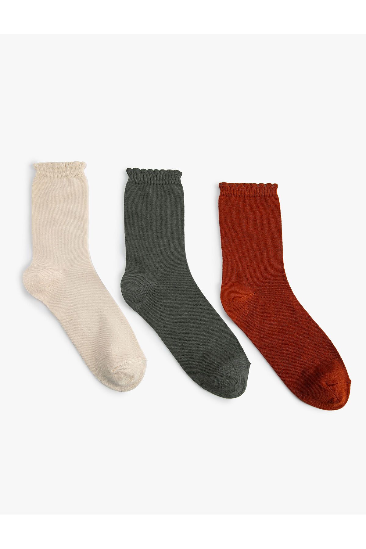 Koton 3'lü Soket Çorap Seti Fırfır Detaylı Çok Renkli