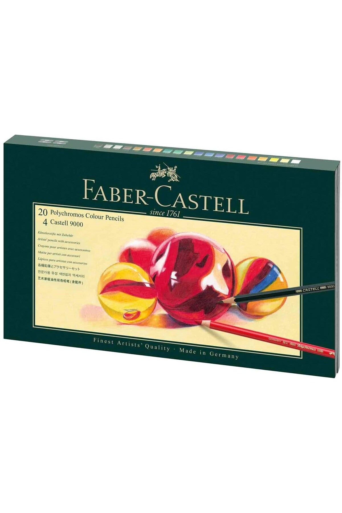 Faber Castell Faber-castell 20li Polychromos Sanatçı Boya Kalemleri Ve Aksesuarları Seti, 3,8 Mm Uç (210051)