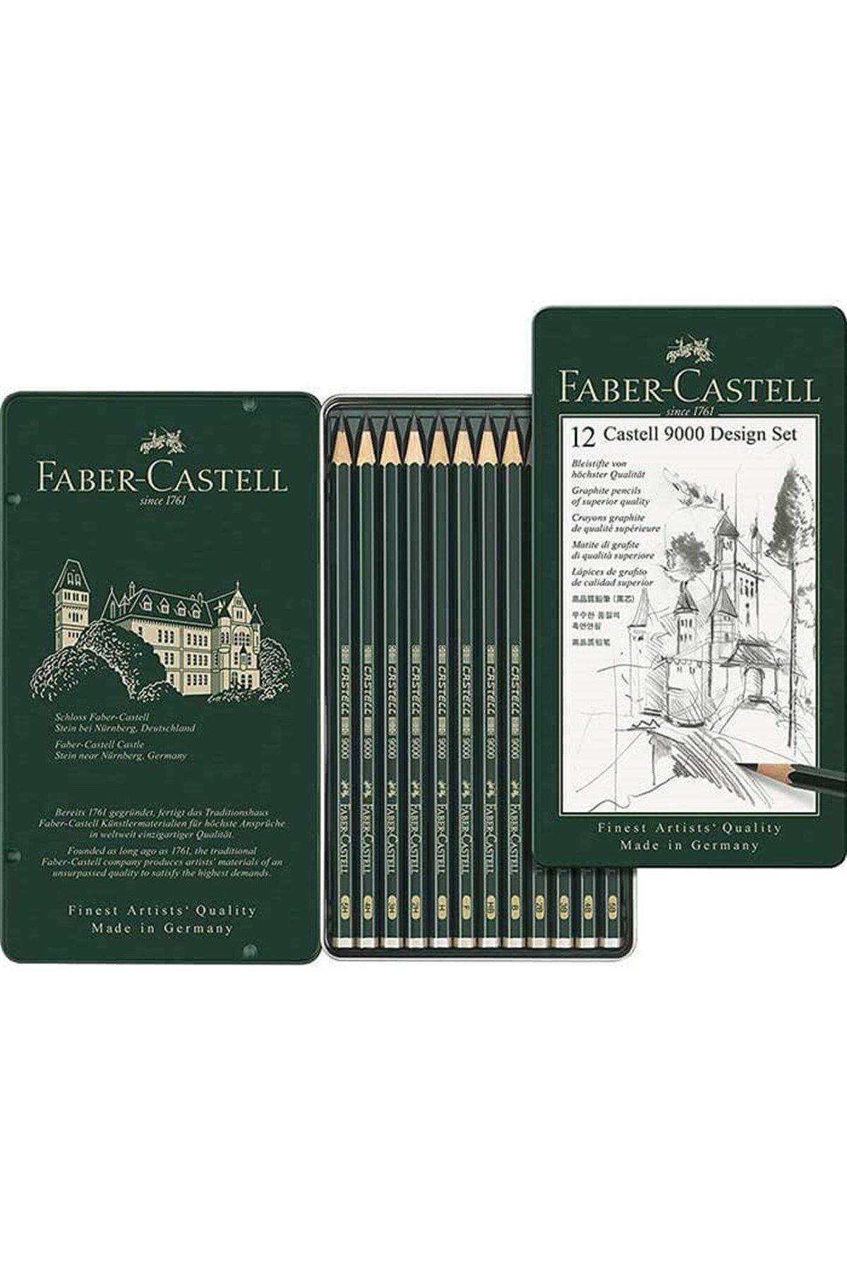 Faber Castell 9000 (5B-5H ) Desing Dereceli Kurşun Kalem Seti