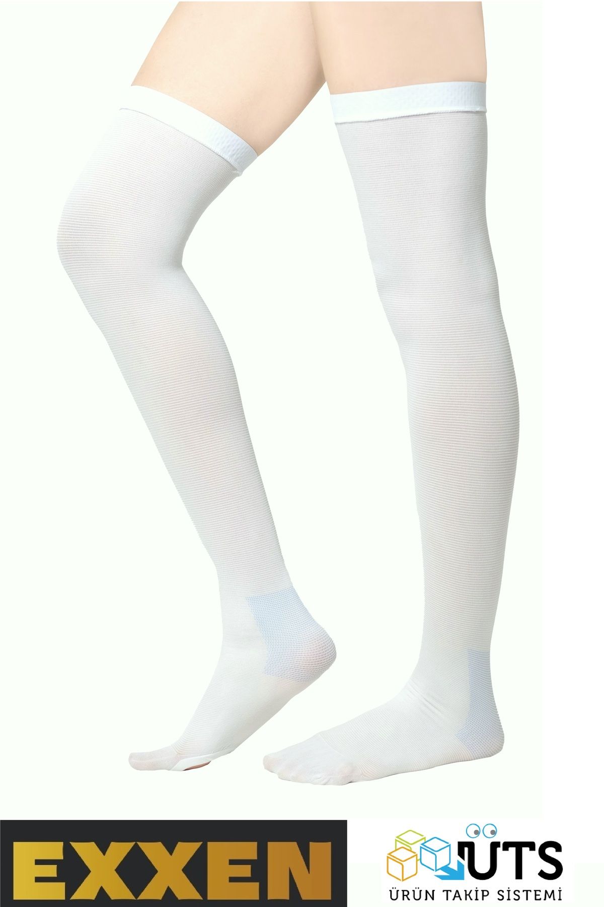 Exxen  Elit Seri Dizüstü Ameliyat Sonrası Beyaz Renk Anti-emboli Çorabı (anti Embolizm)
