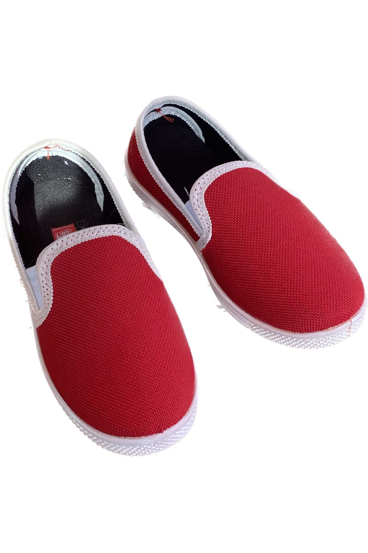 İpek çocuk kırmızı keten ayakkabı