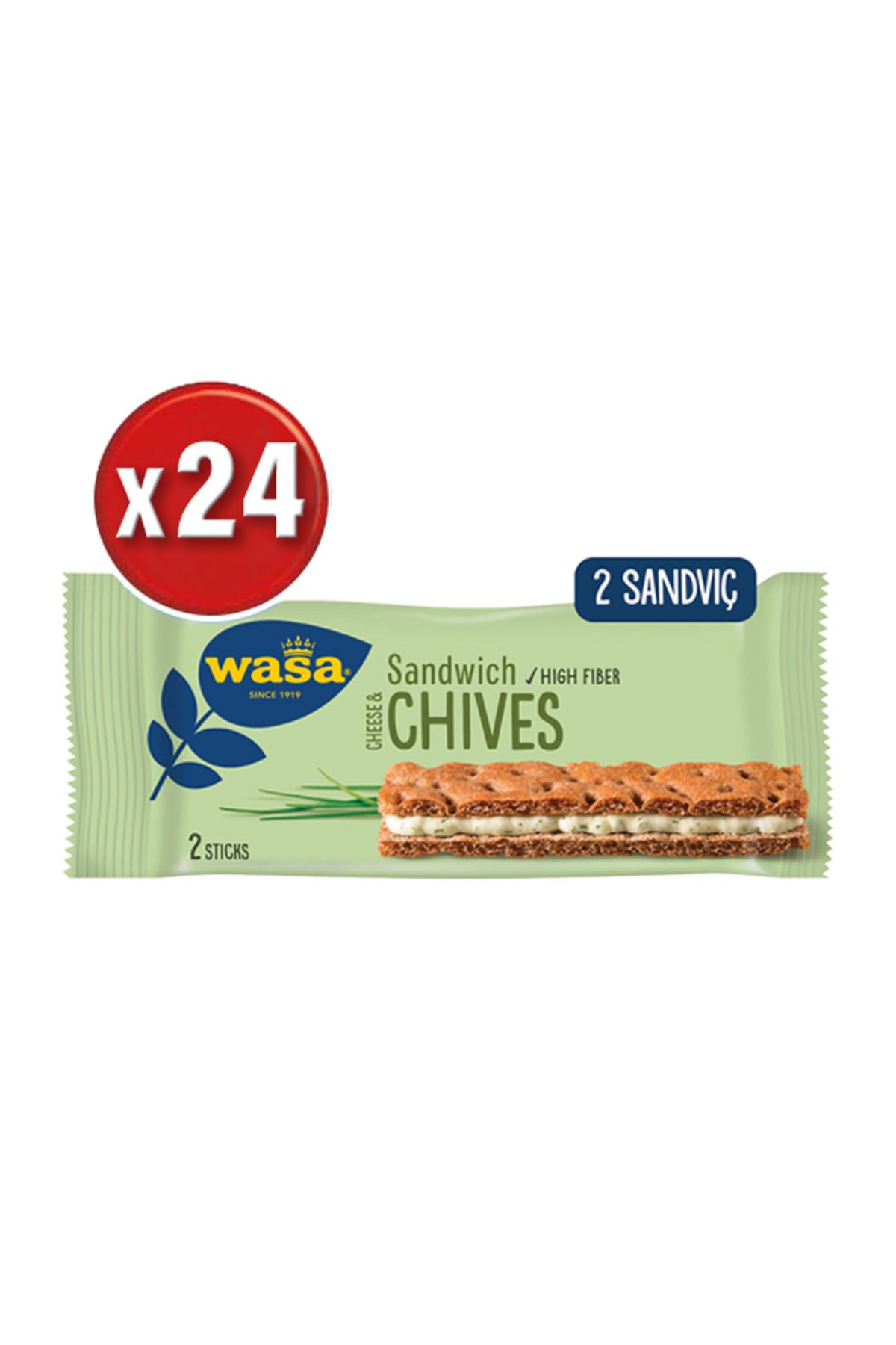 Wasa Sandwich Cheese & Chives 37 G x 24 adet (1 koli)
