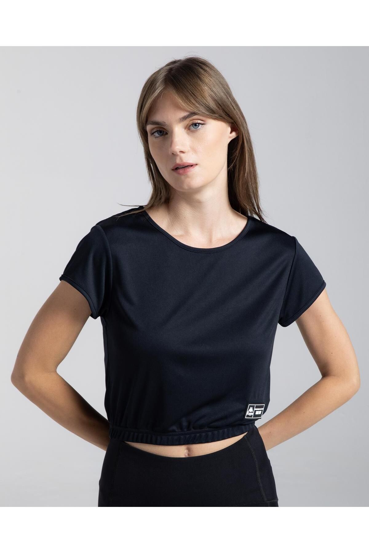 Kappa Authentic Tier One Lamara Kadın Siyah Regular Fit Tişört