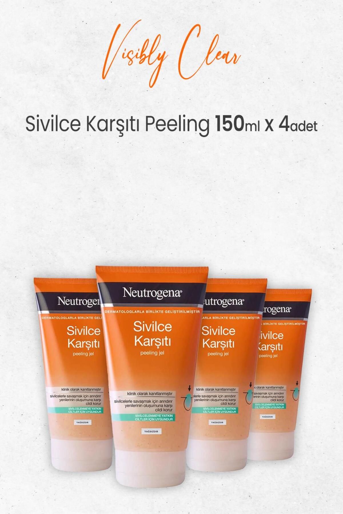 Neutrogena Visibly Clear Sivilce Karşıtı Peeling 150 ml X 4 Adet