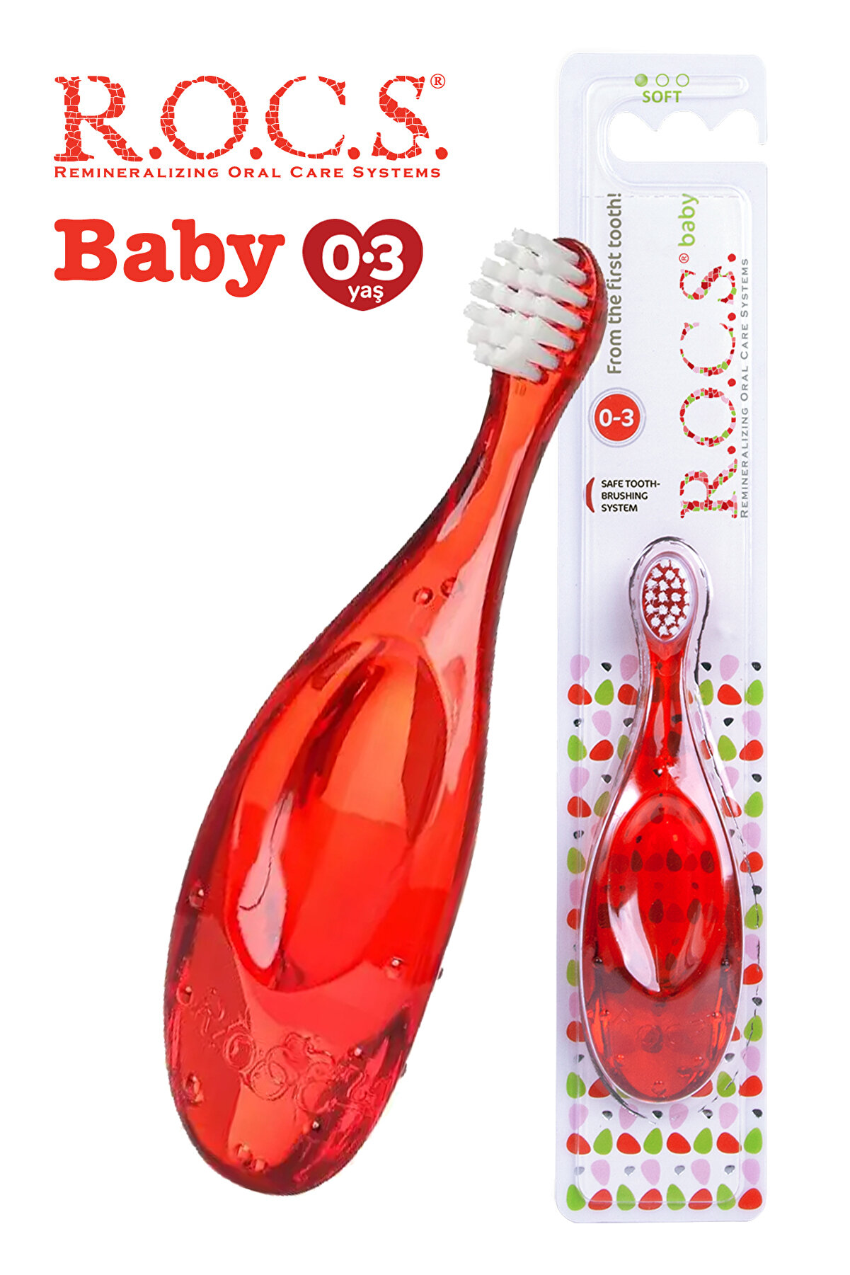 R.O.C.S. Baby 0-3 Yaş Bebek Fırçası - Kırmızı Rocs03k