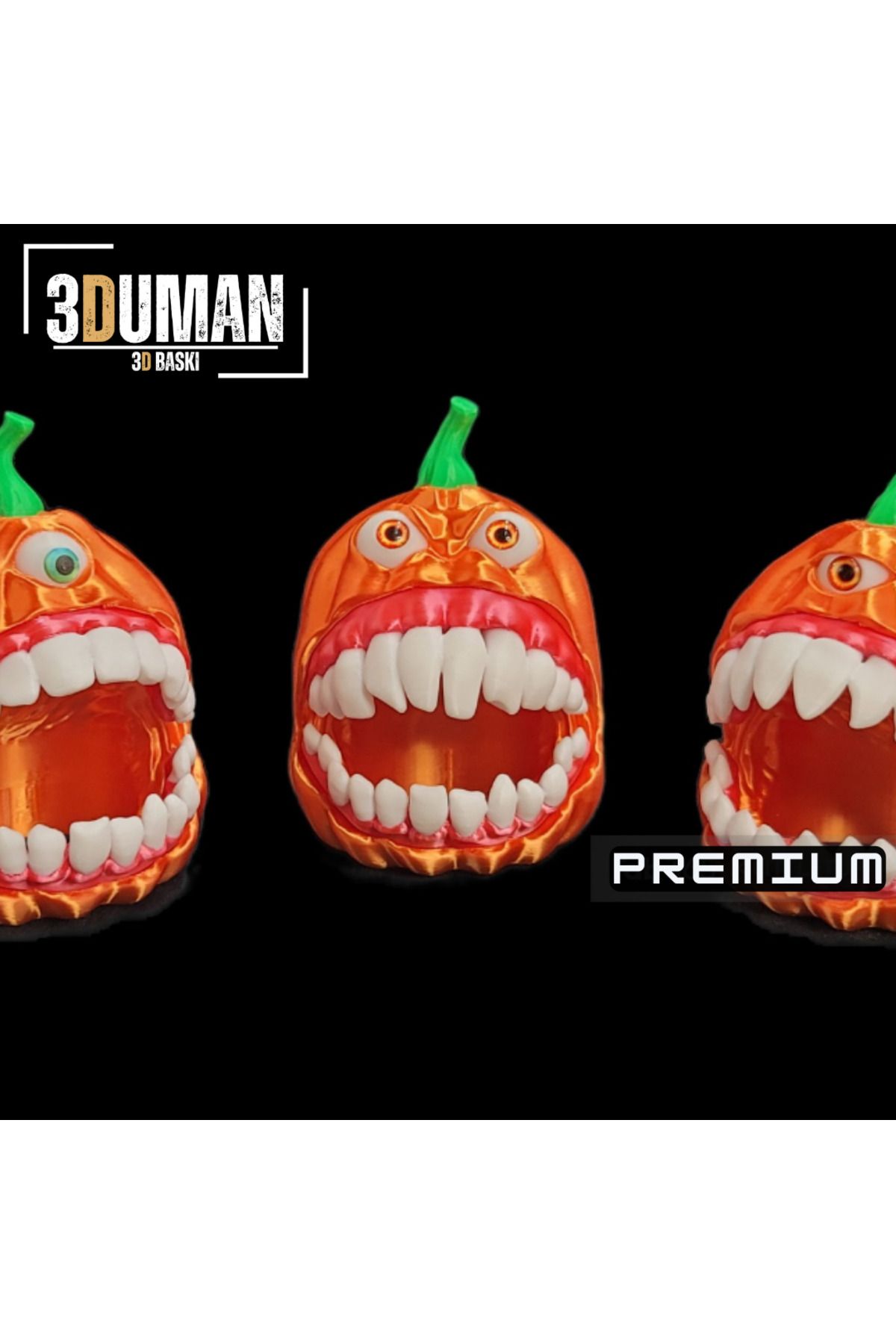 3Duman Premium Insan Suratlı Balkabağı Şeklinde Şekerlik Kutusu - 10cm