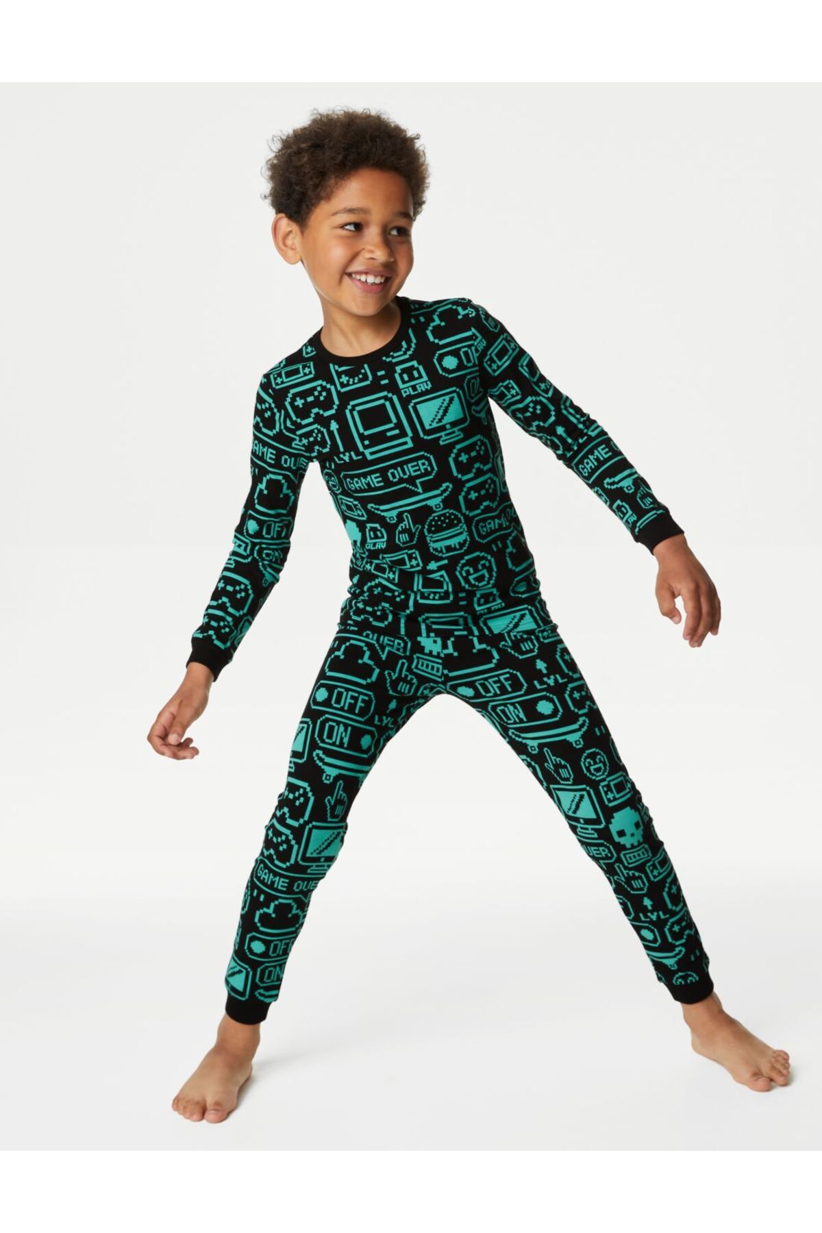 Marks & Spencer Oyun Temalı Uzun Kollu Pijama Takımı (7-14 Yaş)