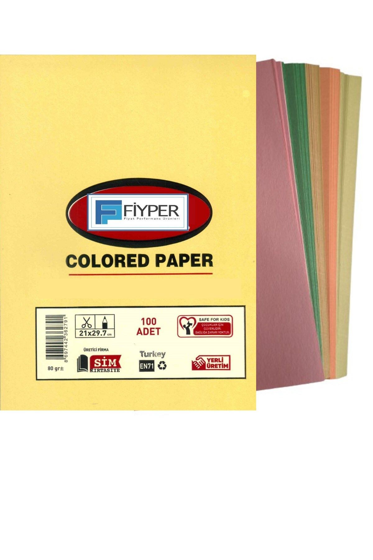 FİYPER Renkli Teksir Kağıdı 100'lü A4 Ebat