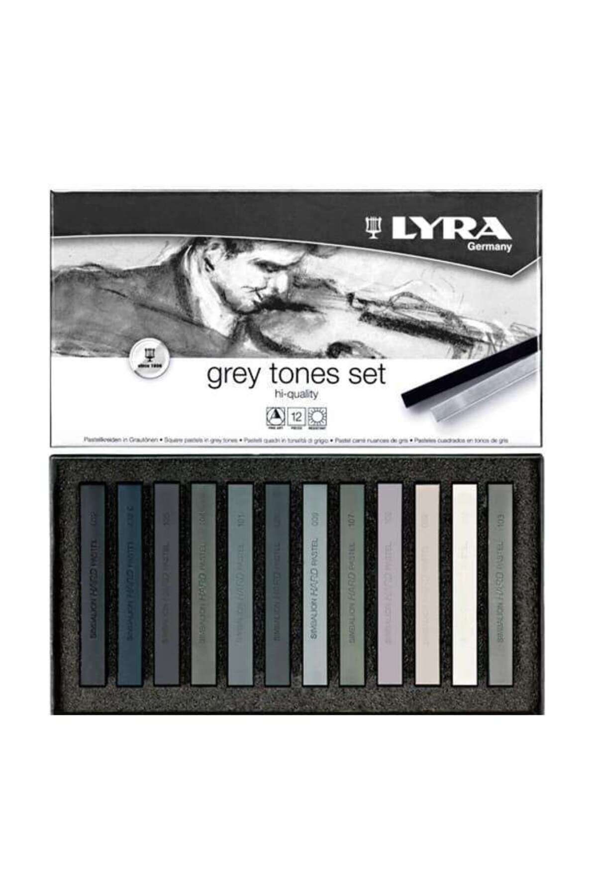 Lyra Hi-Quality Gri Tonları Pastel Seti 12’li