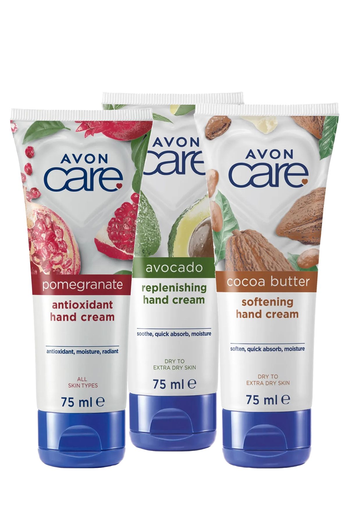 Avon Care Nar Özü, Kakao Yağı İçeren ve Avokado Özlü El Kremi Paketi